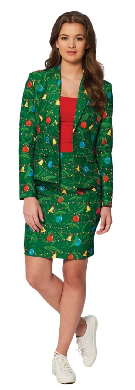 The Costume Center Green and Red Women Adult Christmas Tree Suit Costume - Medium